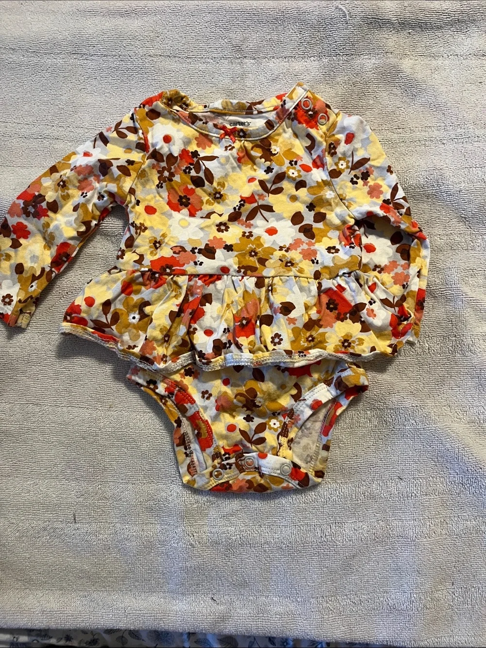Carter's Black Onesie with Gold Lettering & Tan/Gold Baby Shoes